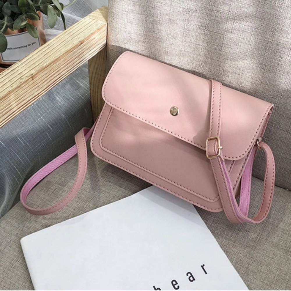YesStyle Pink Cute Crossbody Faux Leather Pink Purse